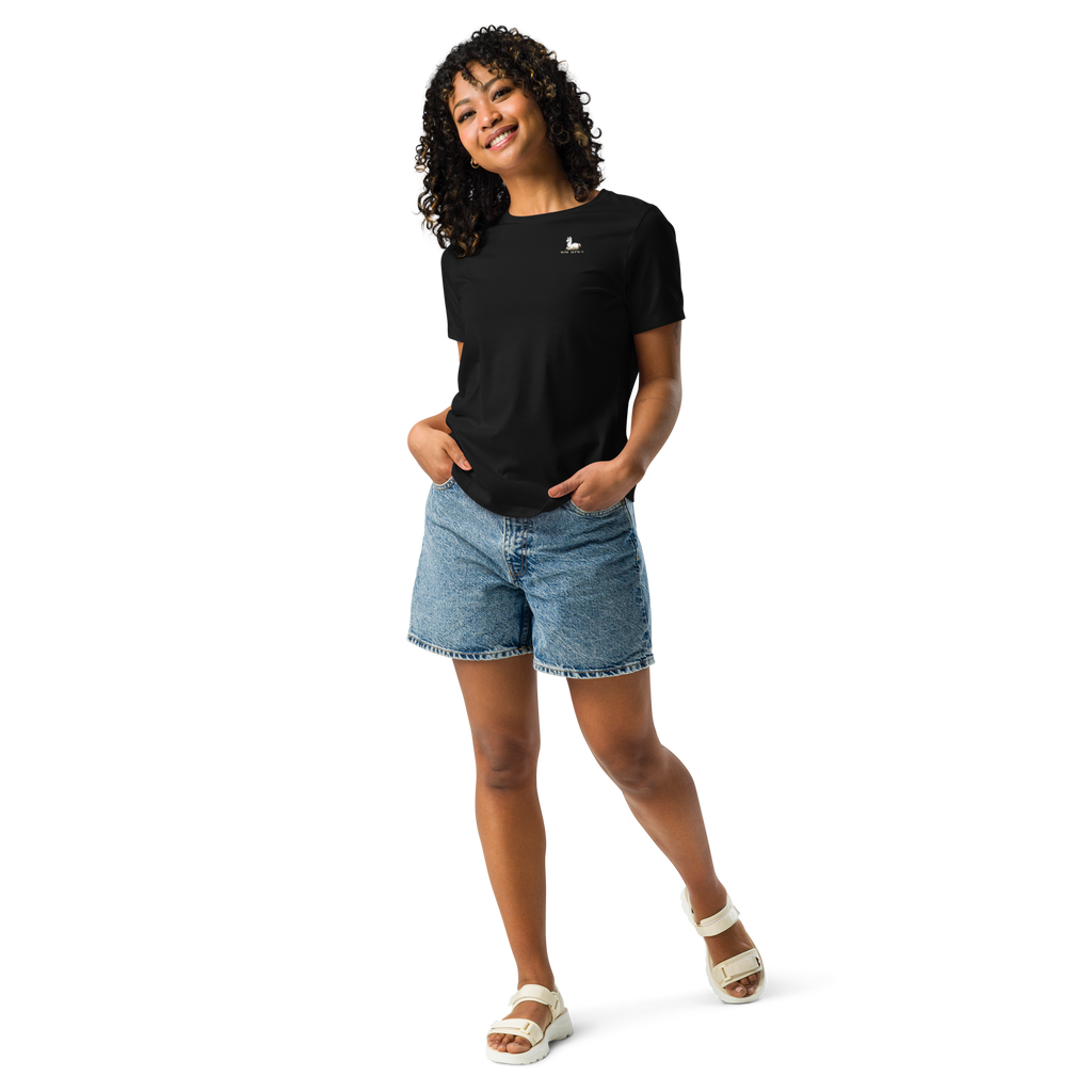 Women's "Praise the Good"  Relaxed Tee, Minimal Statement Back Print, dark colors
