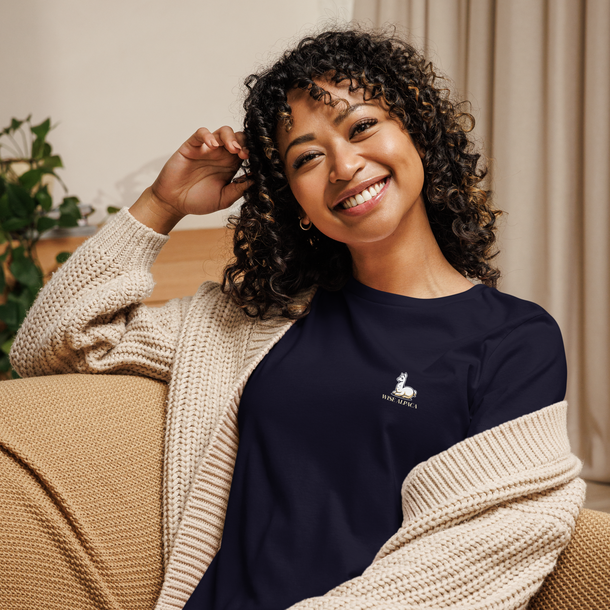 Women's "Praise the Good"  Relaxed Tee, Minimal Statement Back Print, dark colors