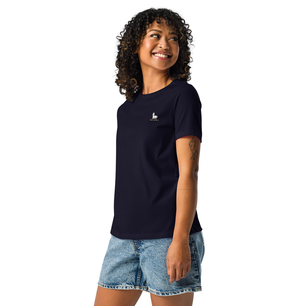 Women's "Praise the Good"  Relaxed Tee, Minimal Statement Back Print, dark colors